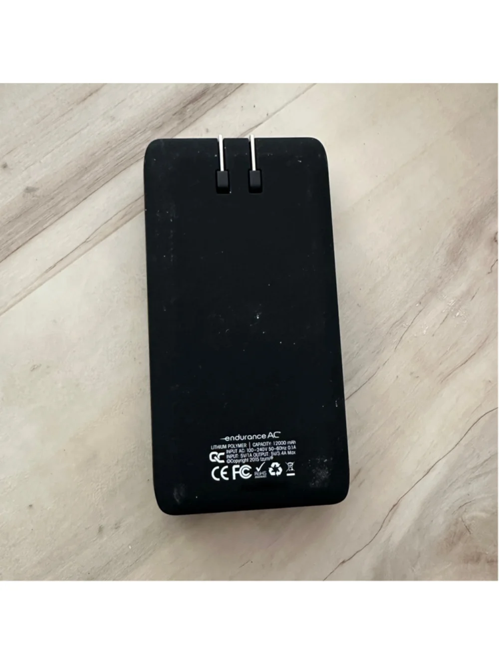 Pocket Juice Endurance AC 12000mAh Portable Power Bank Charger Black